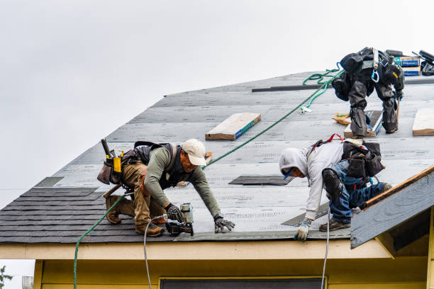 Professional Roofing technician working in Iola, WI